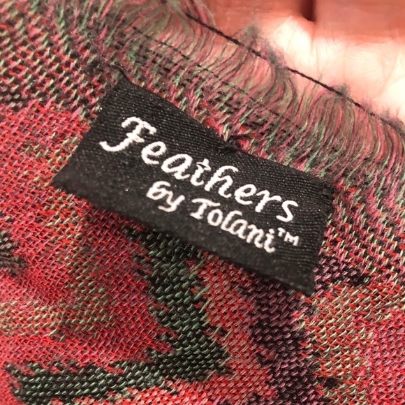 ANTHROPOLOGIE Feathers by Tolani Embellished Wool Bright Pink Scarf Shawl - Picture 5 of 14